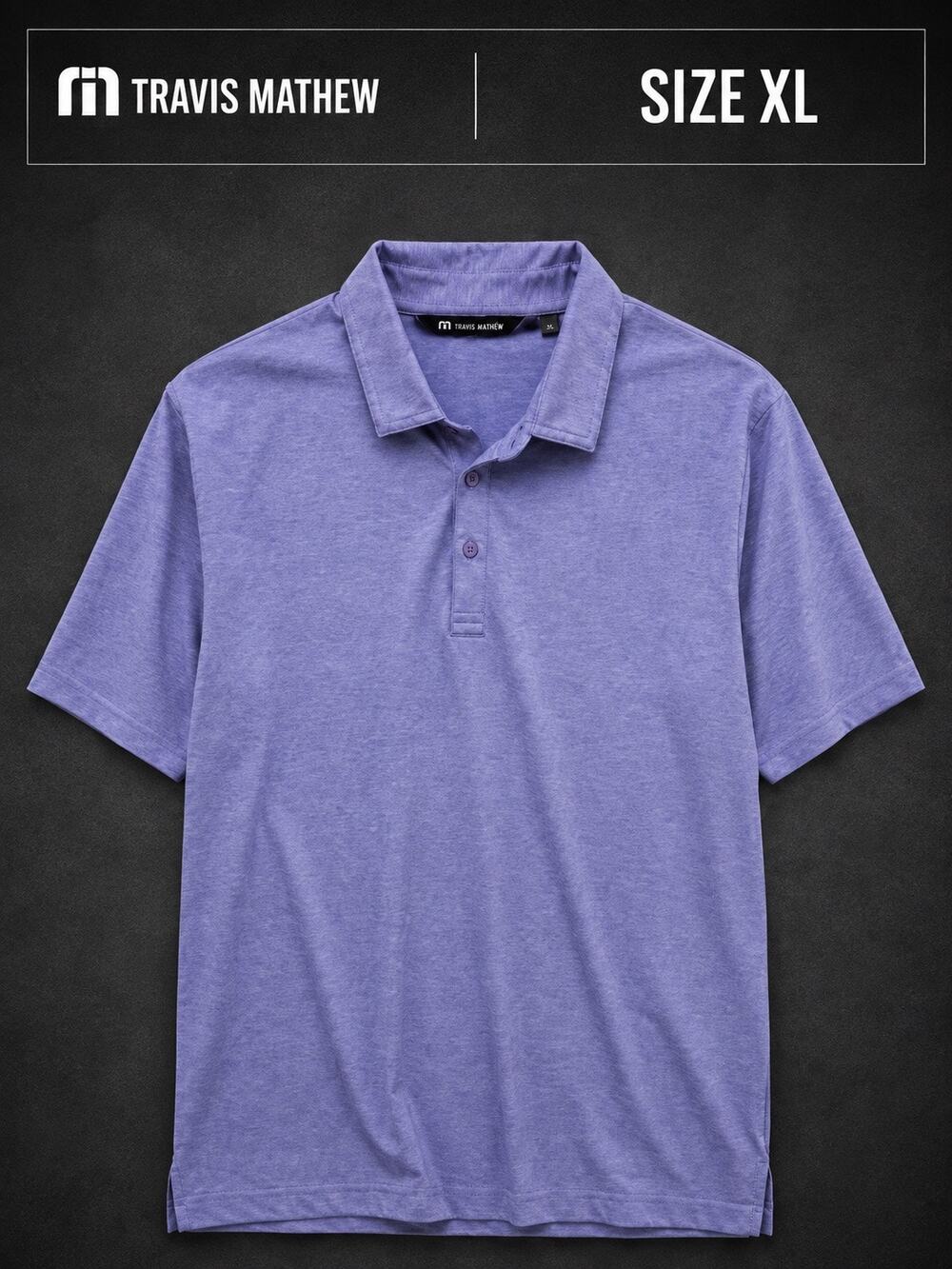 TravisMathew Men’s XL Heather Blue Performance Golf Polo Shirt